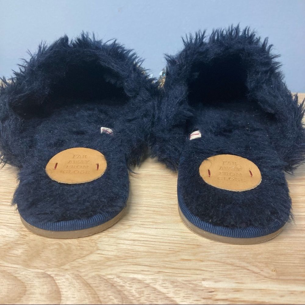 Far Away from Close x Anthropologie Blue & Gold Sequined Mule Slippers Women’s 7 - Picture 7 of 9